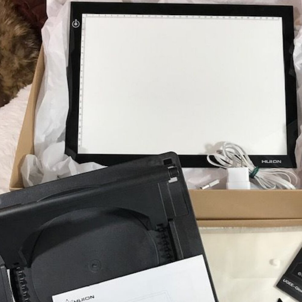HUION L4S LED A4 Ultra-Thin Light Box + Stand + Glove + Tracing Paper Set